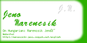 jeno marencsik business card